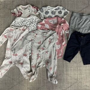 Assorted newborn girls clothing